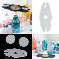 SSEE - Molde de resina con forma irregular, para decoración del hogar, para posavasos y copas de vino, 3 unidades - Arteztik