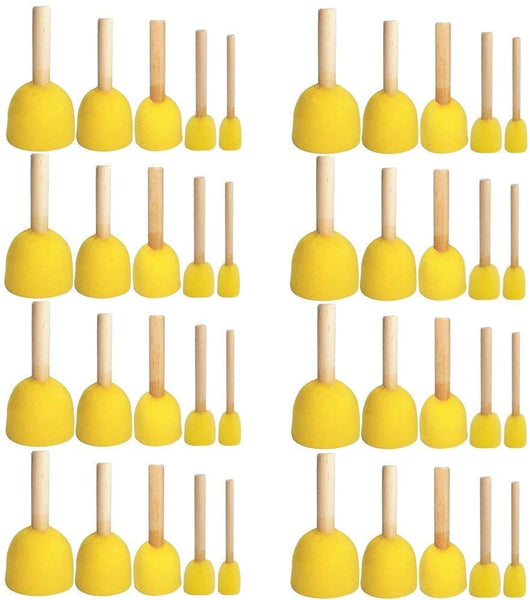 Boloniprod - Juego de 20 plantillas redondas de espuma con mango de madera, para muebles, manualidades, pintura, suministros de herramientas, herramientas de pintura, herramientas de pintura en 5 tamaños para niños - Arteztik