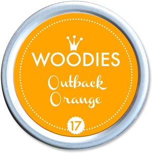 Woodies - Sello de gato con almohadilla de tinta naranja de Outback, sello de goma de madera y almohadilla de tinta para manualidades y tarjetas - Arteztik