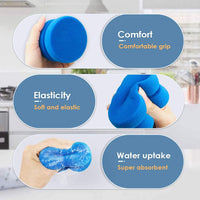 Esponja aplicadora de pintura circular Canisto, esponjas de acuarela azul y negro para detalles de coche, cepillo de llanta perfecto para pintura, manualidades, cocina, 3.15 pulgadas x 1.9 pulgadas (4 unidades) - Arteztik
