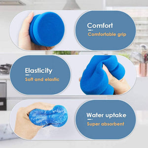 Esponja aplicadora de pintura circular Canisto, esponjas de acuarela azul y negro para detalles de coche, cepillo de llanta perfecto para pintura, manualidades, cocina, 3.15 pulgadas x 1.9 pulgadas (4 unidades) - Arteztik