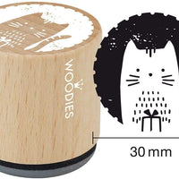 Woodies - Sello de gato con almohadilla de tinta naranja de Outback, sello de goma de madera y almohadilla de tinta para manualidades y tarjetas - Arteztik