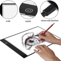 Tablero de rastreo LED portátil A4 para dibujo de plantillas, delgado, caja de luz, mesa para tatuaje artístico artista - Arteztik