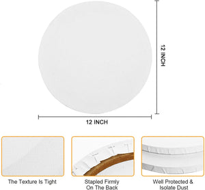 Coymos - Lienzo precortado para pintura, pintura acrílica, pintura al óleo y medios artísticos, lienzo estirado de 12.0 x 12.0 in, perfecto para pintar los planetas (blanco en blanco, 2 unidades) - Arteztik