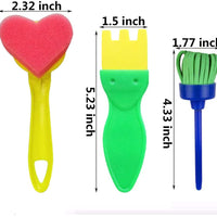 60 esponjas de espuma de pintura, pinceles de pintura, herramientas de dibujo, kits de pintura para niños, arte temprano y manualidades, aprendizaje - Arteztik