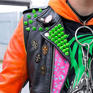 Punk Skull Ghost latón remache tornillo, remaches, para bolso, gorro, chaqueta, cinturón de motocicleta, pantalones vaqueros, gargantilla de cuero, accesorio de artesanía punk (6 unidades, 0.6 × 1 pulgada), color negro - Arteztik