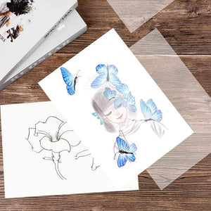Papel de vellum, 50 hojas de papel translúcido de Vellum transparente 8.5 x 11 pulgadas papel transparente para dibujar trazado animación - Arteztik