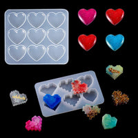 iSuperb - 1 juego de moldes de resina para moldes de silicona con forma de corazón para moldeado de silicona - Arteztik
