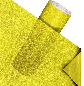 VViViD DECO65 Película de vinilo adhesivo esmerilado transparente para manualidades, rollo de 12.0 x 47.7 in, hoja de papel de transferencia de alta adherencia (amarillo dorado) - Arteztik