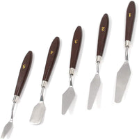 Tulead - Paleta de cuchillos de acero inoxidable con mango de madera (5 tamaños) - Arteztik