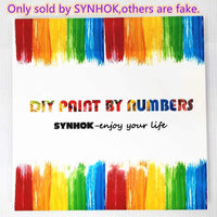Pintura al óleo por números para adultos y niños, kit de pintura por números de SYNHOK, pintura acrílica con lienzo de 16.0 x 20.0 in para principiantes (calle de nieve) - Arteztik
