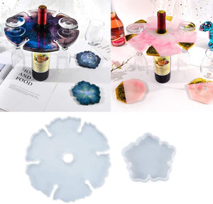 Wine Glass Holder Resin Epoxy Silicone Mold, Cherry Blossom Coaster Mold, Silicone Casting Resin Molds, Silicone Wine Glasses Mold for Making Agate Wine Caddy, Stemware Racks - Arteztik