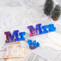 SNNplapla - Molde de resina 3D, diseño de Mr & Mrs Love Home Family con texto en inglés "Sillcone" - Arteztik