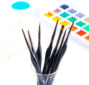 Transon Detail Art - Juego de pinceles de pintura (7 tamaños, mango triangular, para miniaturas, modelos, acrílico, gouache, acuarela, aceite - Arteztik