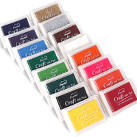 Almohadillas de tinta para dedos, lavables, para manualidades, sellos de goma, papel, álbumes de recortes, tela de madera, el mejor regalo para niños (16 colores) - Arteztik