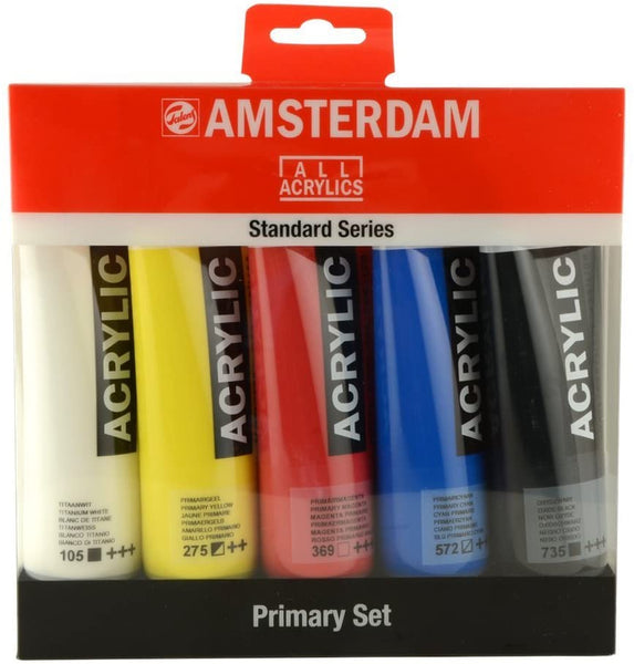 Royal Talens Amsterdam Standard Series - Tubos de pintura acrílica (4.1 fl oz, 5 unidades), multicolor - Arteztik