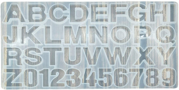 Molde de resina de alfabeto y letras de silicona, moldes de resina de números y letras de resina de moldes de epoxi para hacer herramienta de bricolaje para pendientes llavero accesorio de joyería - Arteztik