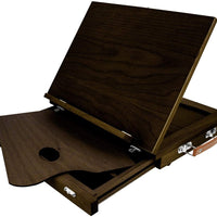 KingART 706 - Caballete de mesa de madera maciza con cajón, talla única, color marrón - Arteztik