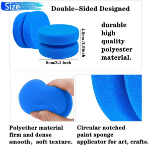 Astarexin - Esponjas de pintura redondas para aplicar esponjas de acuarela, 4 unidades, color azul - Arteztik