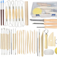 Herramientas de cerámica, 44 piezas de arcilla de cerámica juego de herramientas de esculpir con funda de plástico, para principiantes y manualidades de arte profesional, por Augernis - Arteztik