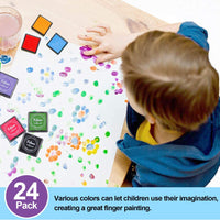 Fstaor - Almohadillas de tinta lavables para niños, 24 unidades, para sellos de goma, papel de madera, 24 unidades - Arteztik
