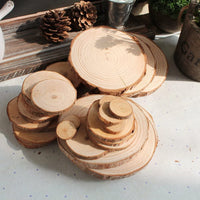 Tinksky Rodajas Log rodajas de madera para bricolaje manualidades boda centerpieces, 100pcs - Arteztik

