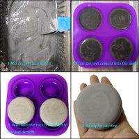 4 cavidades Silione Mandala molde redondo para hacer cemento o yeso piedras para pintura Mandala Dot (1 molde redondo 4 cavidades) - Arteztik
