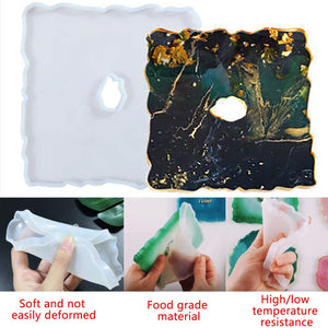 JiaUfmi moldes de resina para posavasos de resina, 6 moldes de silicona con copos de lámina dorada para posavasos de resina (paquete de 9) - Arteztik