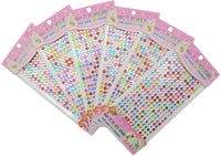 YYaaloa Paquete de 6 hojas 1500 + redondas coloridas con diamantes de imitación, autoadhesivas, para manualidades, cuerpo, uñas, boda, decoración, etc. (6 hojas-02) - Arteztik
