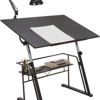 STUDIO DESIGNS Zenith Craft Mesa de dibujo de escritorio, mesa de dibujo superior, ajustable, mesa de dibujo, escritorio, escritorio, escritorio, color negro, 13340 - Arteztik