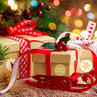 1000 unidades de pegatinas de Navidad con purpurina negra y dorada, 8 diseños múltiples, pegatinas de Navidad, etiquetas de Navidad redondas para tarjetas, sobres, cajas, decoración de sellado, 1.5 in - Arteztik