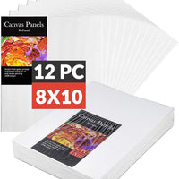 Lona para pintura, paquete de 12 unidades, lienzos para artistas de 7.9 x 9.8 in para pintura, perfecto para pintura al óleo y acrílica, panel de lienzo para pintura - Arteztik