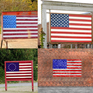 Koogel - Plantilla de plástico para plantilla de 3 tamaños, diseño de bandera americana de 13/50 estrellas, para planificador, cuaderno, madera, pared, graffiti, tarjetas, manualidades, dibujo, pintura y proyectos - Arteztik
