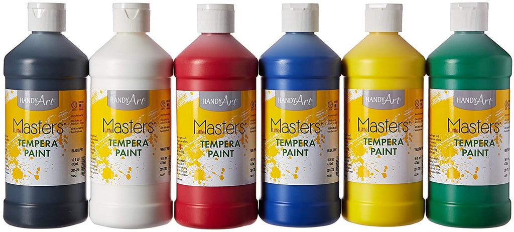 Handy Art Masters Washable Tempera Paints Set, 6-16 oz