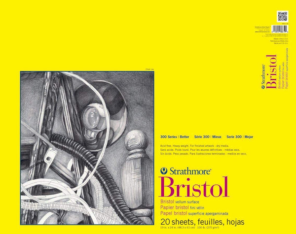Cuaderno de papel vitela Bristol, 9 x 12 pulg., 20 hojas, Strathmore - Arteztik