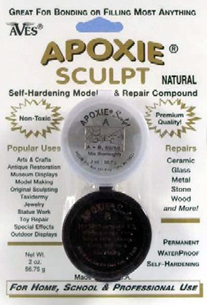 Apoxie Sculpt - Compuesto de modelado de 2 partes (A y B) - 1/4 libras, natural - Arteztik