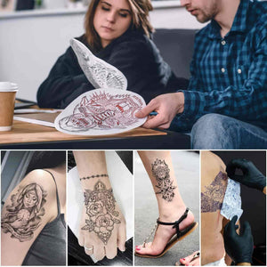 Papel de transferencia de tatuajes, Audab 38 hojas plantilla de papel para tatuaje, 8 1/4 pulgadas x 11 3/4 pulgadas - Arteztik