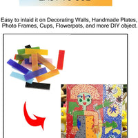 Jili en línea 70 piezas varios colores vidrio Piezas mosaico azulejos Tessera para artes bricolaje forma de rectángulo Craft 10 x 40 mm - Arteztik