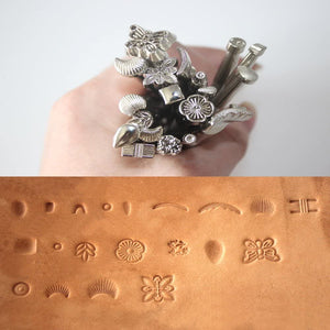 samyo 20 Pcs DIY trabajo de piel Saddle Making Tools Set Carving Craft Leather Craft sellos hecho a mano arte Herramientas - Arteztik