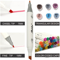 Set de lapiceras de 40 colores duales con portafolios de plástico de Artify Premium Art Maker - Arteztik
