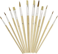 US Art Supply - Juego de pinceles (12 piezas, 9.0 x 12.0 in), diseño de paleta de madera - Arteztik
