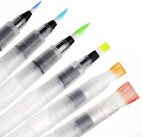 Chromatek - Juego de 6 pinceles de pintura para bolígrafo acuática, incluye tutoriales de vídeo en línea y plantillas de imagen descargables, ideal para todos los pigmentos solubles en agua y medios de acuarela. - Arteztik
