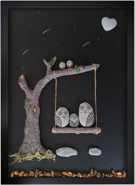Kit de pintura enmarcada de arte de roca, kits de manualidades para adultos mujeres y niños, decoración de pared de roca 3D 17.7 x 12.9 pulgadas, castillo de bingo - Arteztik