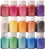 15 colores Mica Powder Shake Jars Natural Pearl Polvo de resina Pigmento para hacer jabón Kit de tinte de baño, Bomb Dye Colorant, Candle Making, DIY Art Craft - Arteztik

