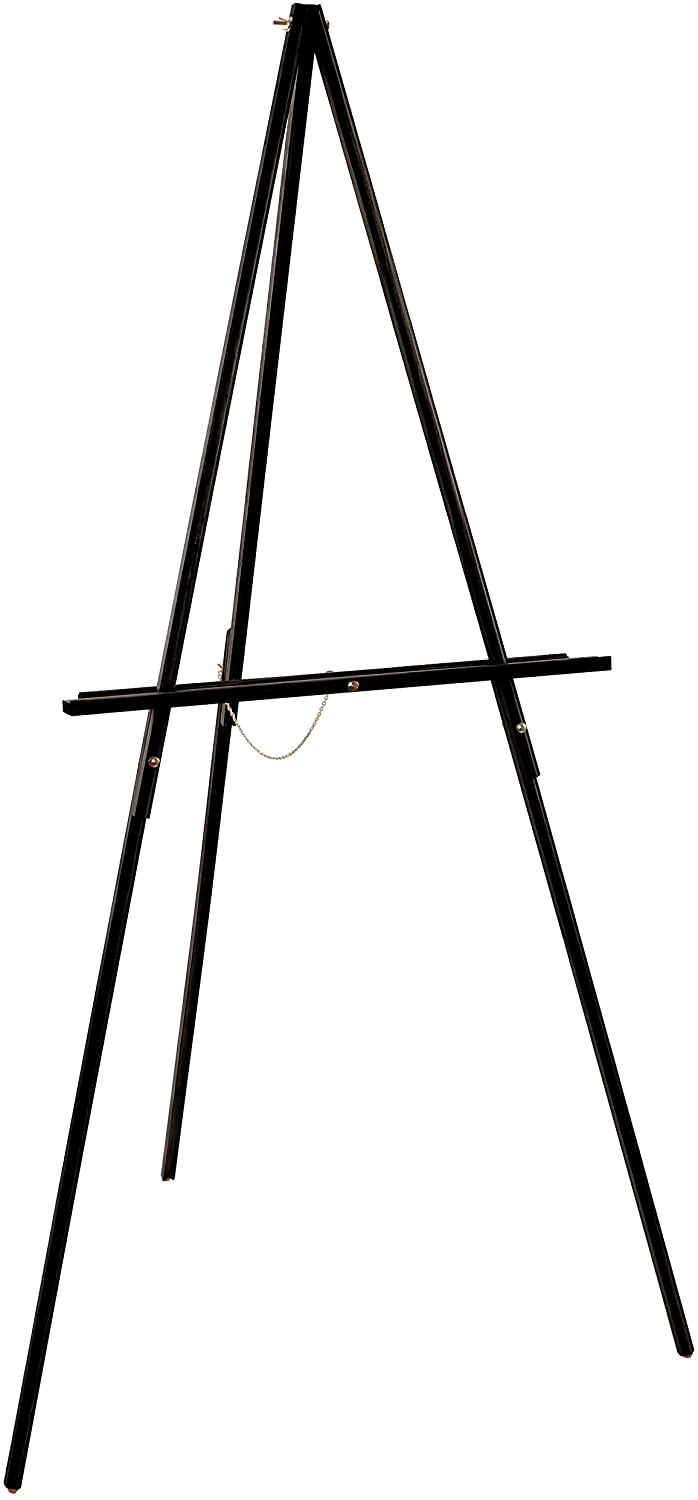 U.S. Art Supply - Caballete de madera Torrey negro de 63.8 in de alto, con marco en A, para estudio de artista, altura de la bandeja ajustable, tiene capacidad para lienzo de 39.8 in – soporte de exhibición de madera para cuadros dibujos enmarcados fotos, - Arteztik