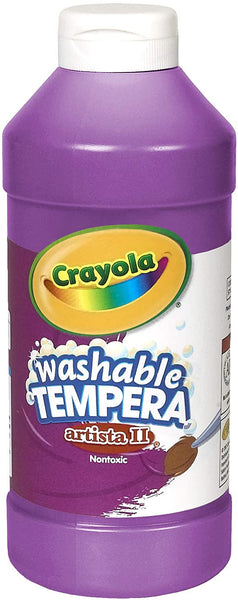 Crayola Artista II - Pintura para tempera (lavable, 16.0 fl oz), color morado y violeta - Arteztik