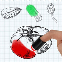 40 piezas de esponja de dedo con caja de almacenamiento para pintar tiza de tinta para hacer tarjetas de dibujo - Arteztik
