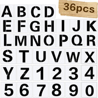 36 plantillas de letras del alfabeto grandes y plantillas de números, plantillas reutilizables para pintar sobre tela de pared de madera, pizarra de roca (3.9 in) - Arteztik
