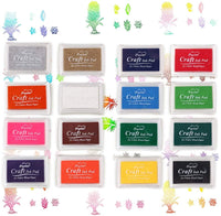 Almohadillas de tinta para dedos, lavables, para manualidades, sellos de goma, papel, álbumes de recortes, tela de madera, el mejor regalo para niños (16 colores) - Arteztik
