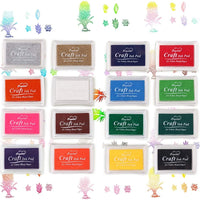 Almohadillas de tinta para dedos, lavables, para manualidades, sellos de goma, papel, álbumes de recortes, tela de madera, el mejor regalo para niños (16 colores) - Arteztik